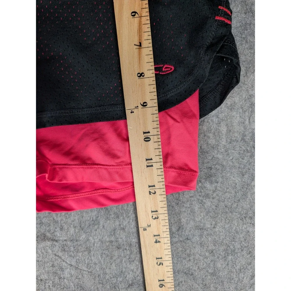 C9 Champion Mens 2-in-1 Mesh Athletic Shorts Black Red Drawstring Activewear